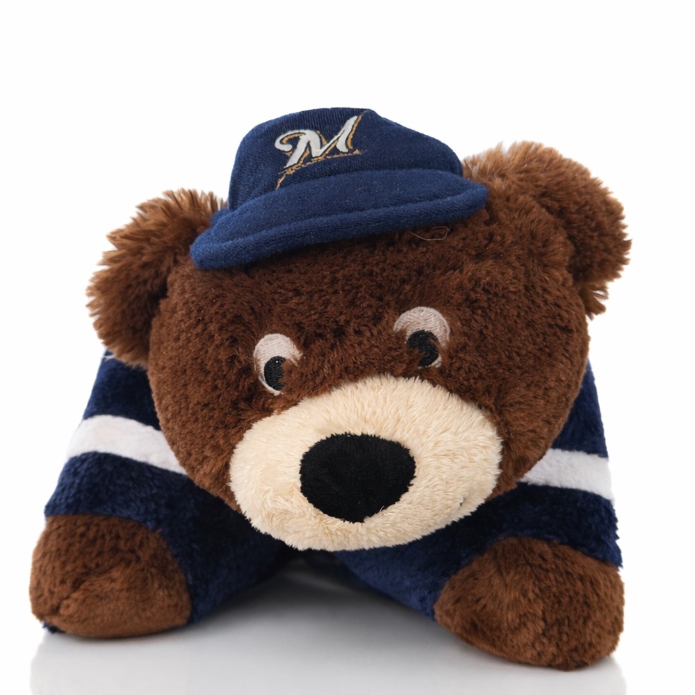 Milwaukee Brewers Pillow Pet Plush Bear MLB Fold Out Pillow Stuffed Animal